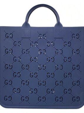 GUCCI Children's GG Tote Bag 679365 Blue Rubber Tote Bag